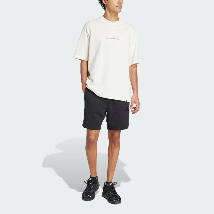 Adidas Sportovní oblečení Kódy Doodle Camp Pohodlné Měkké Pletené Crew Neck Ležérní Sportovní Tričko s Krátkým Rukávem Pánská Trička Off-White JJ3971