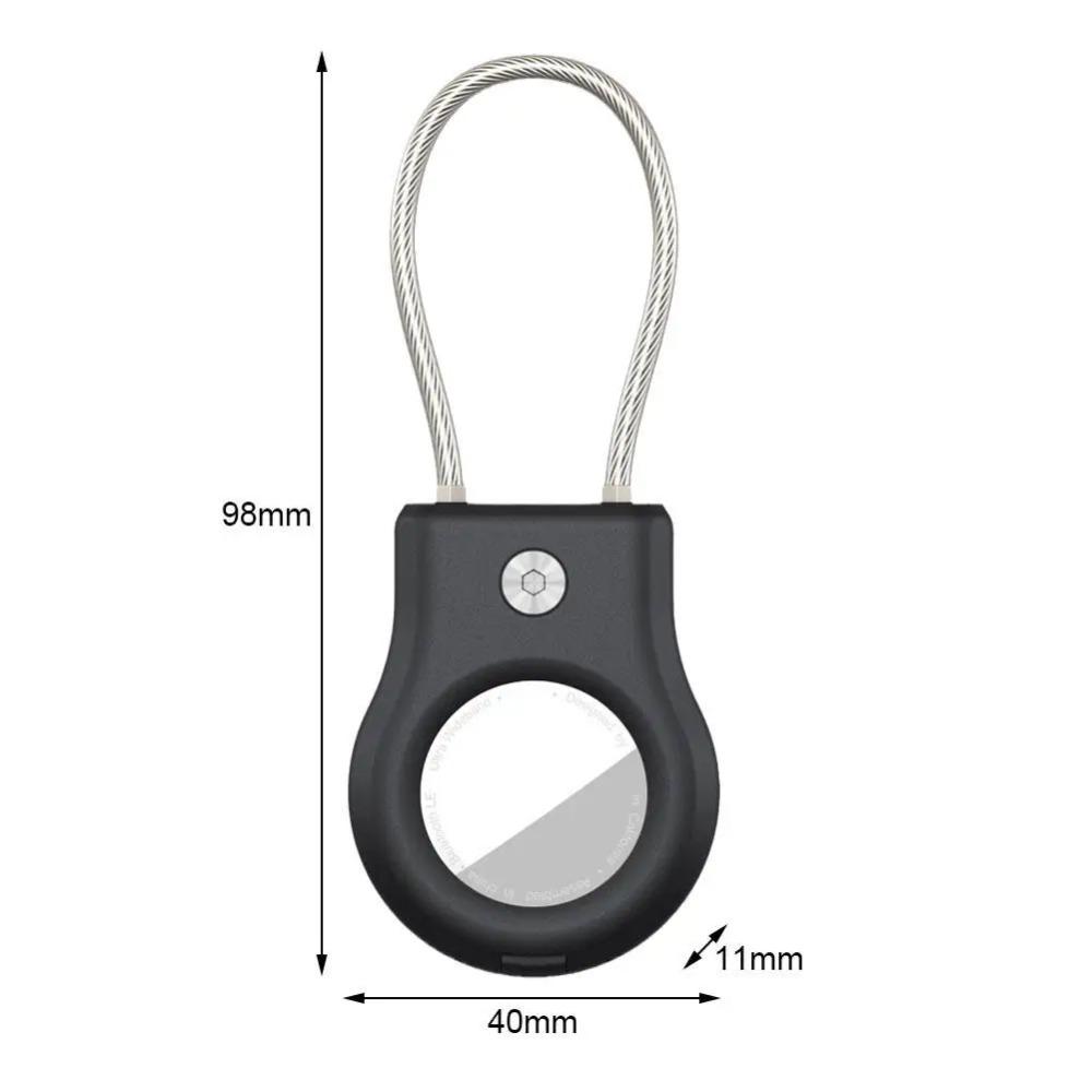 2Pcs Colours For Apple AirTag Case With Steel Wire Cable Secure Holder For Air Tag Lock Protective Case Key Ring For Luggage Tag