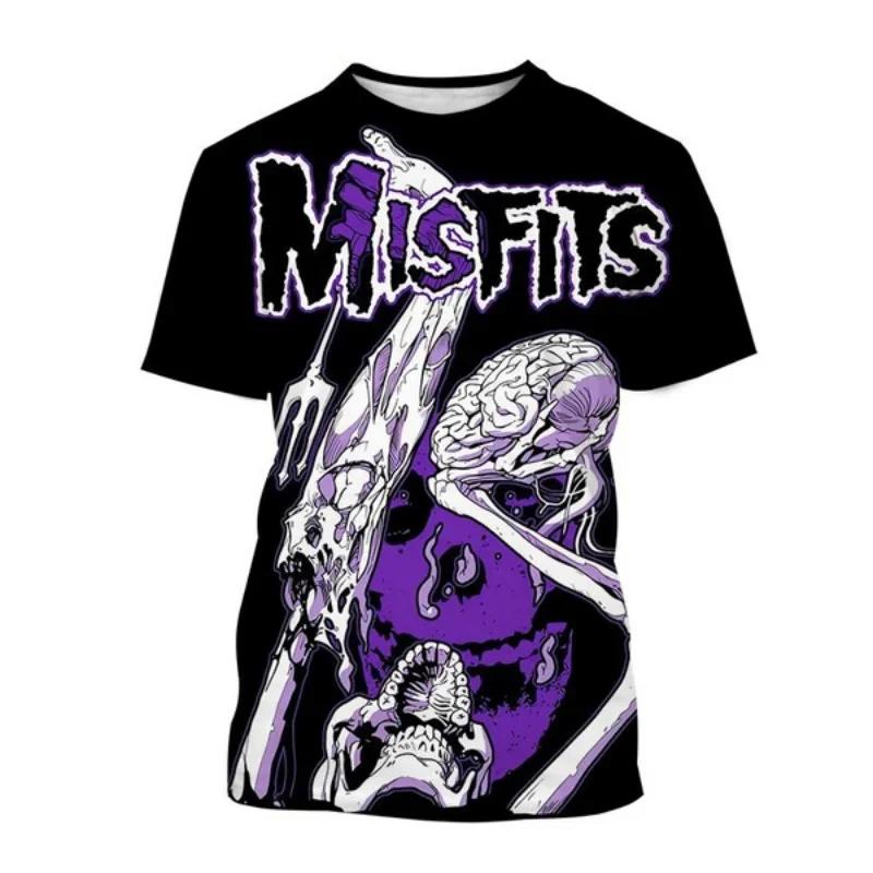 

Summer Misfits Rock Band T-Shirts Skull 3D Printed Streetwear Men Women Fashion Short Sleeve T Shirt Kids Tees Tops Man Clothing 5XL
