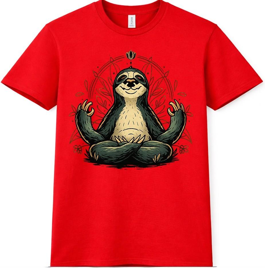 Yoga TShirt Meditating Sloth Graphic Cute Zen Unisexdala Animal Design Tee S