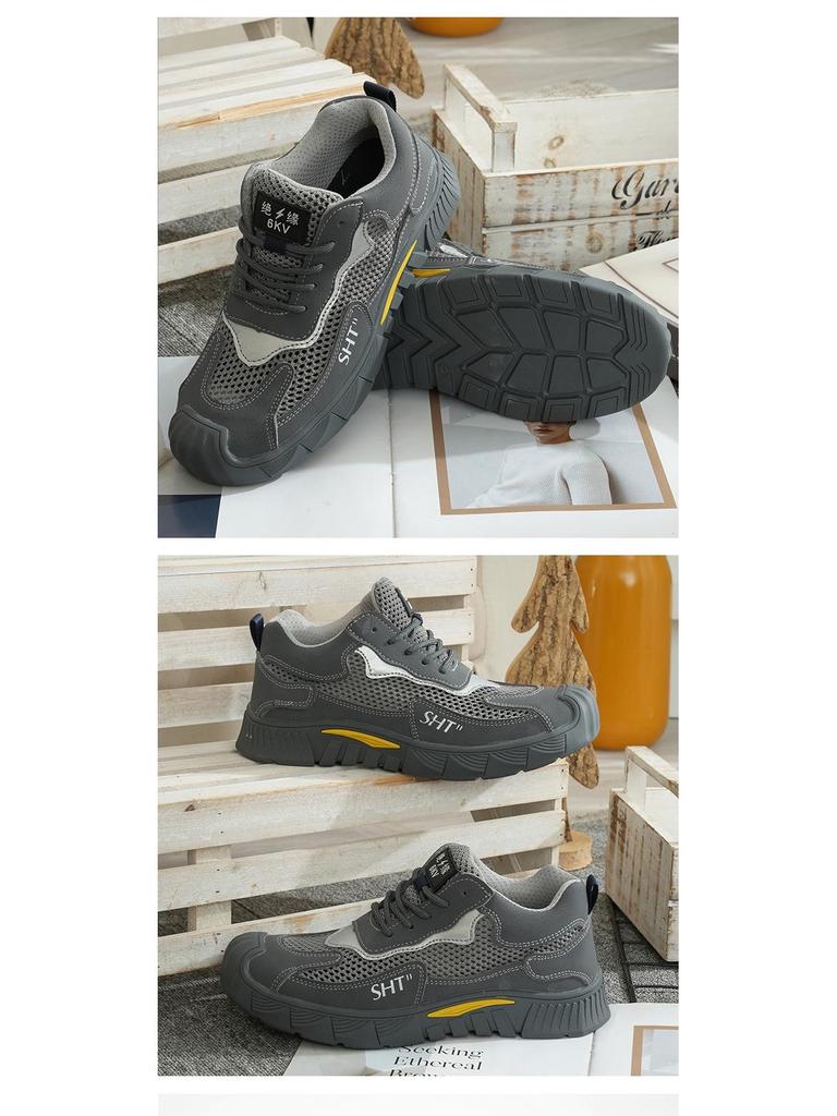Lightweight Breathable Safety Shoes: Anti-Smash, Anti-Puncture, Anti-Slip, Anti-Odor. Ideal for Construction Sites with Soft Soles.