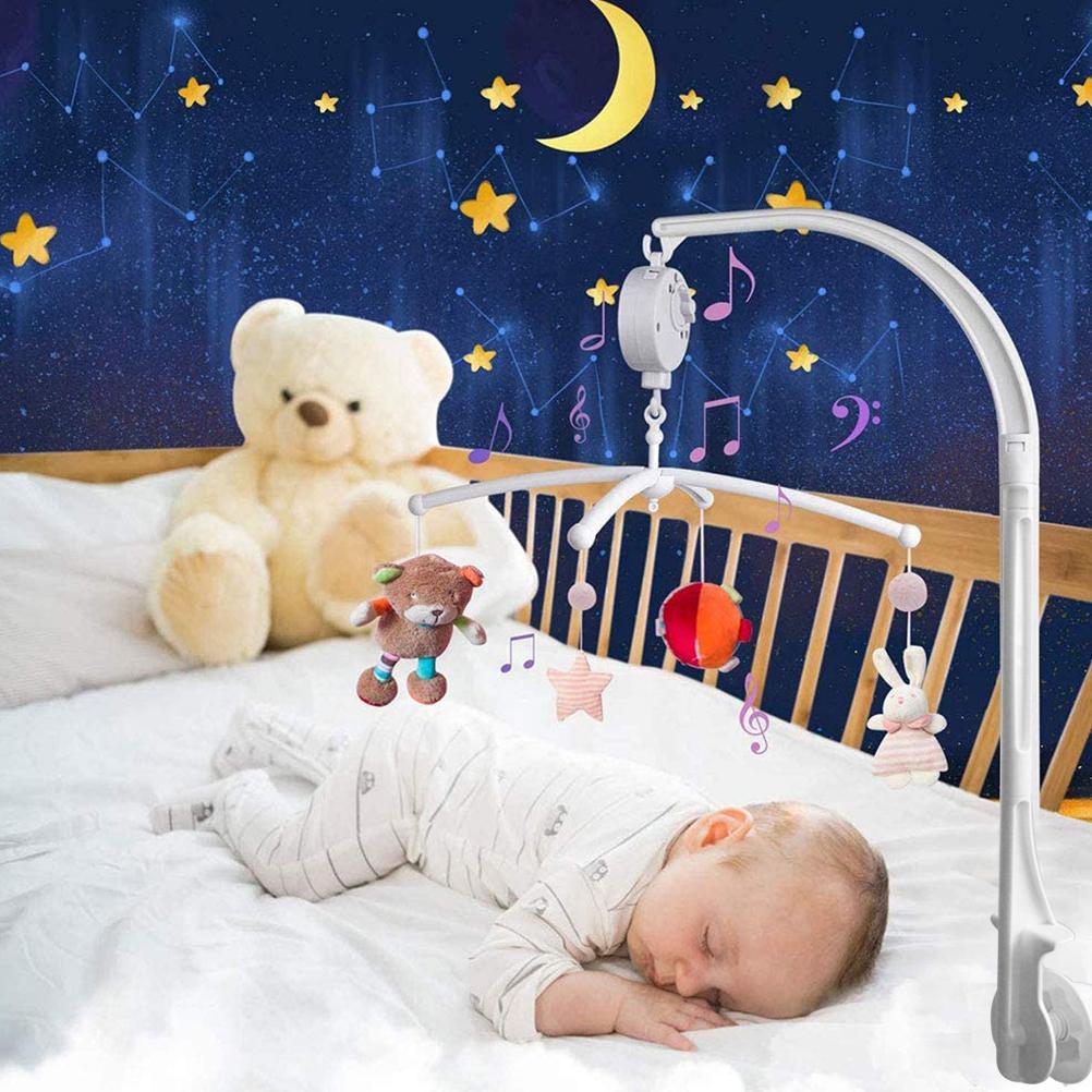 Baby Crib Claw Mobile Bed Bell Holder with Music Box Adjustable Holder Cot Mobile Arm DIY Toy