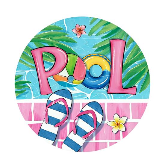 Swimming Pool Sign Summer Wooden Hanging Sign, Weather Resistant Solid Wood Plaque with Outdoor Wall Art Hemp Rope for Beach Party And Decoration