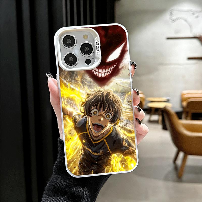Blue L-Lock Bachira Meguru Soft Phone Case for iPhone 15 16 17 Pro Max 17Air 16E 14 Plus 13 12 Mini Shockproof Cover Back Shell
