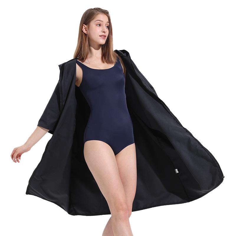 Quick-Dry Surf & Dive Change Robe: Zippered, Absorbent Beach Towel Poncho