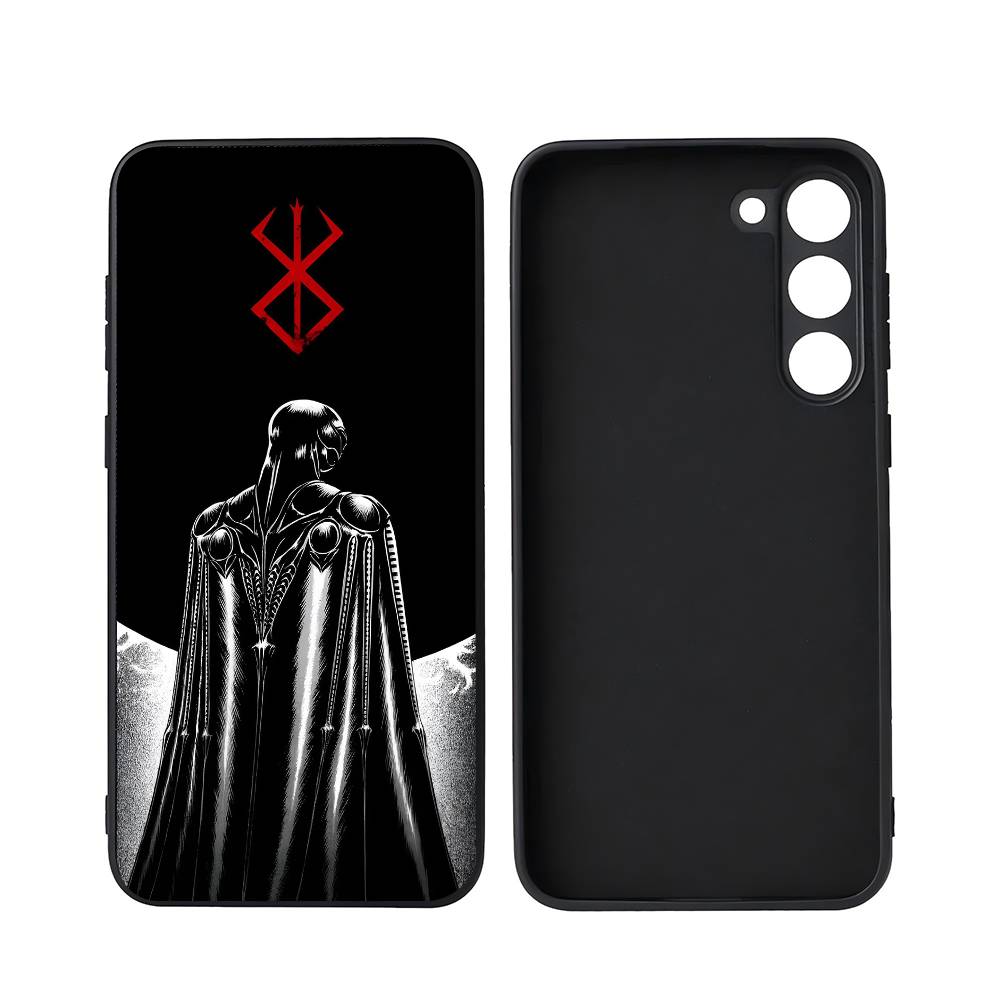 Berserk-k For Samsung Galaxy S23 S24 S25 Ultra S22 Plus S21 Black Soft Case Waterproof Soft Case