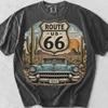 Route 66 Vintage Schild Shirt – Retro Woestijn Grafisch T-shirt, Comfort Colors Katoen