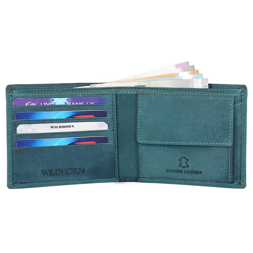 Set Regalo Uomo WildHorn – Portafoglio E Cintura In Vera Pelle, Blu, 3 Pezzi, Regalo Aziendale O Compleanno