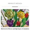 Technical Ideas Flowers Bouquet Building Blocks Moc Romantic Rose Flower Bricks Home Decoration DIY Toys for Girl Birthday Gift
