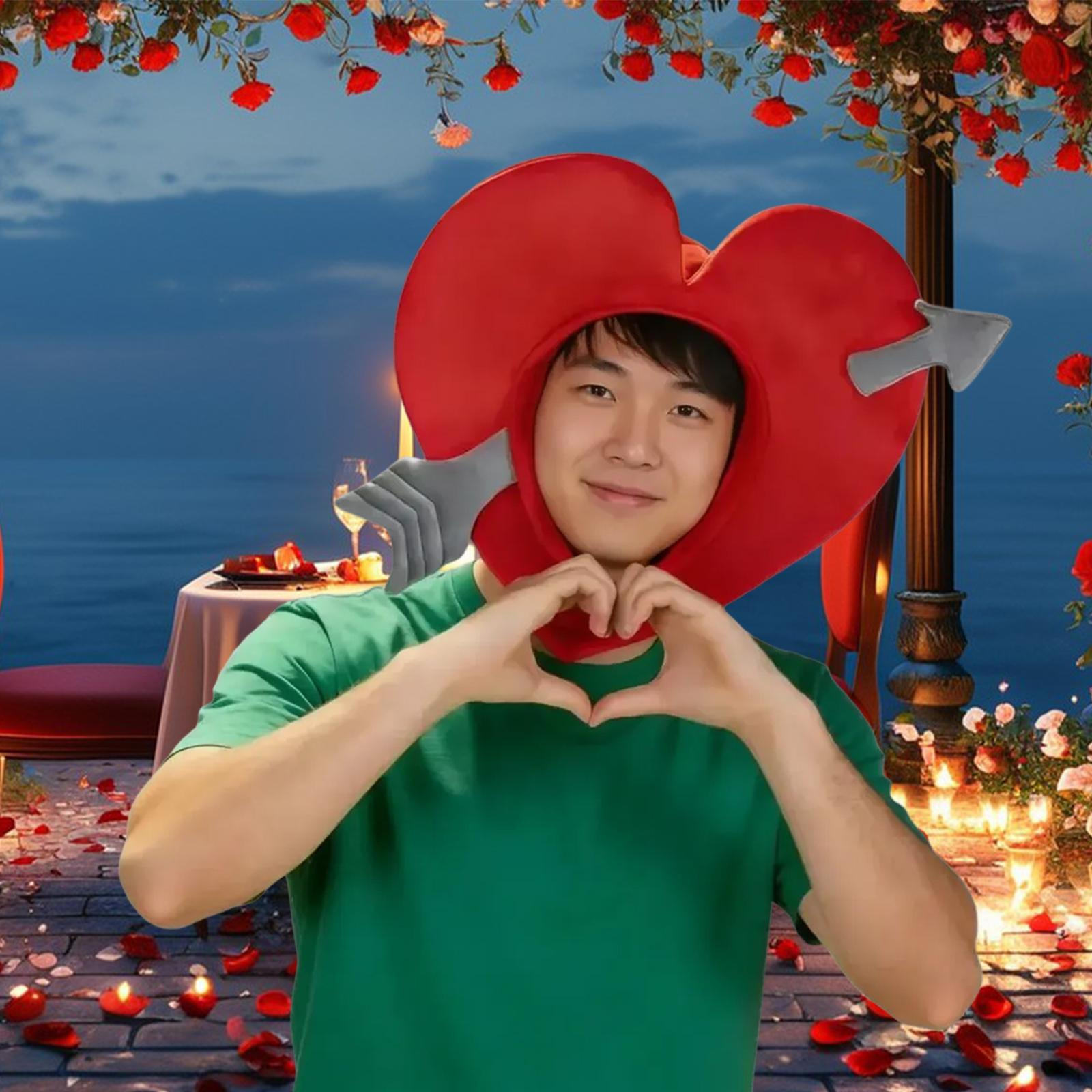 

Heart Headgear Hat Cap DIY Cartoon Funny Romantic Head Cover Costume Accessory for Role Play