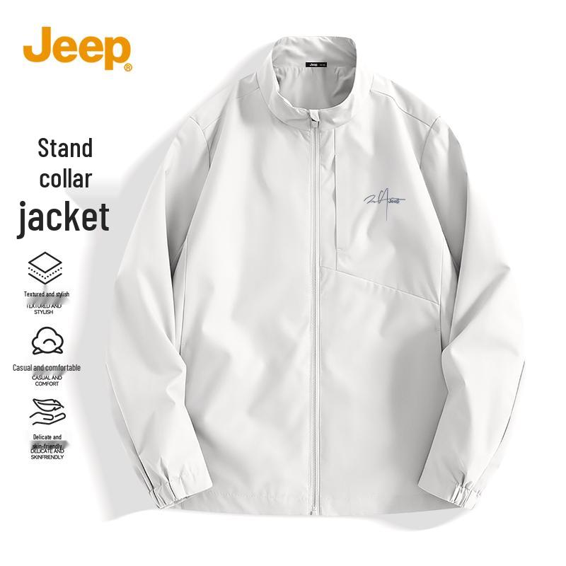 Jeep Men's Spring/Autumn Casual Stand-Collar Bomber Jacket