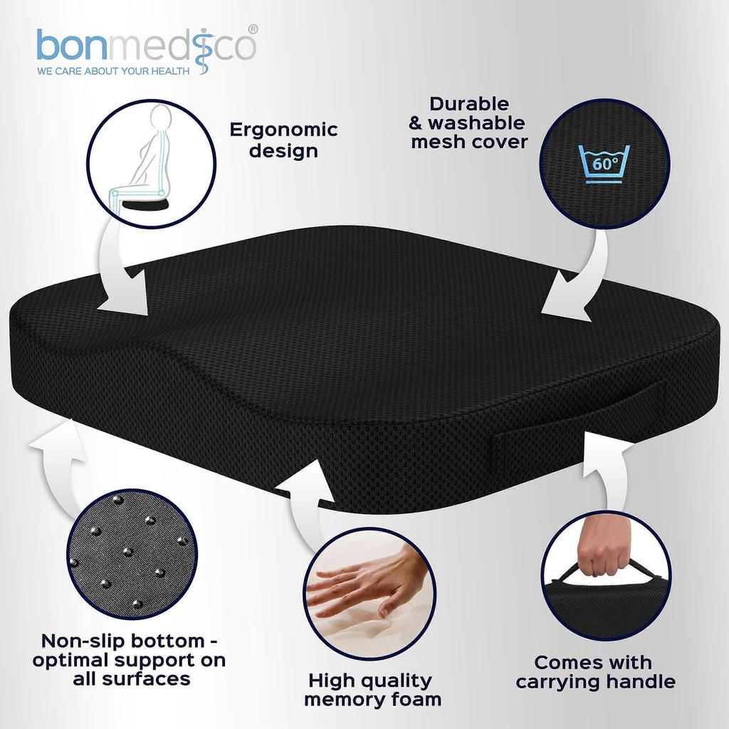 Office and Car Chair Cushion - Ergonomic and Orthopedic Memory Foam Cushion