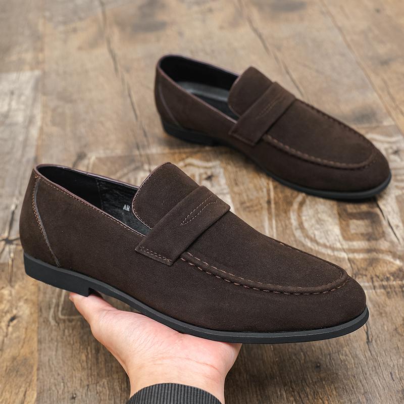 Fashion Spring New Fashionable Pointed Suede Breathable Sleeve Leg Shoes Brand for Teenagers Comfortable Anti Slip Soft Bottom Bean Shoe