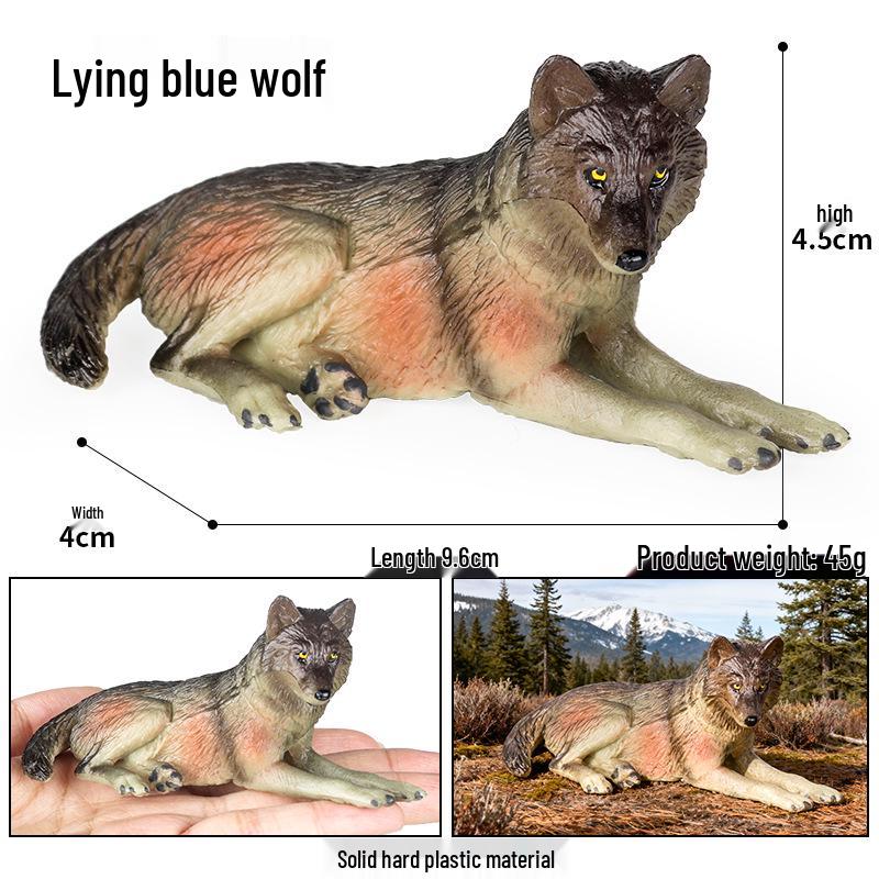 Cross-border Wild Animal Model: Prairie, Brown, Snow, Predator Wolves & Cub Educational Display Toy