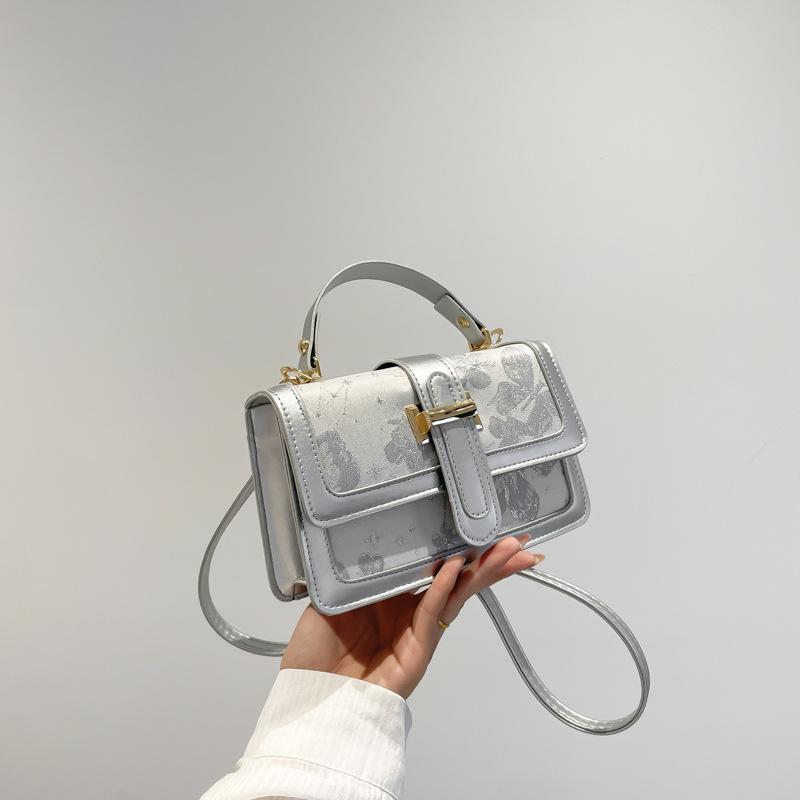 2025 new fashion embroidered shoulder small square bag beautiful hand carry messenger bag