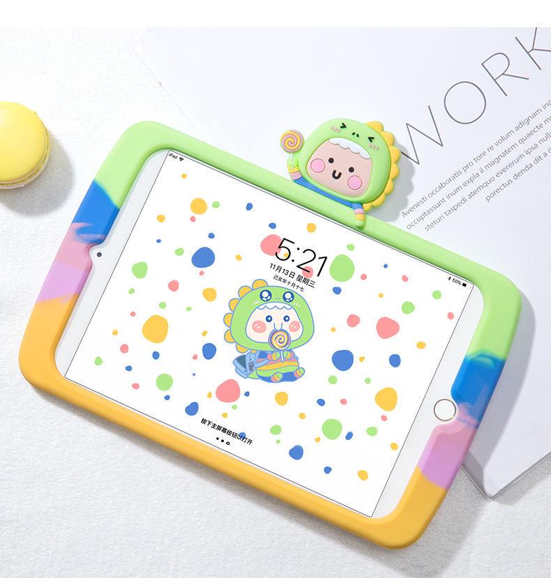 iPad 9/Air 4 Silicone Protective Case with Pen Slot - Cartoon Design for 10.9-inch, 10th Gen, and Mini 5/6 Tablets