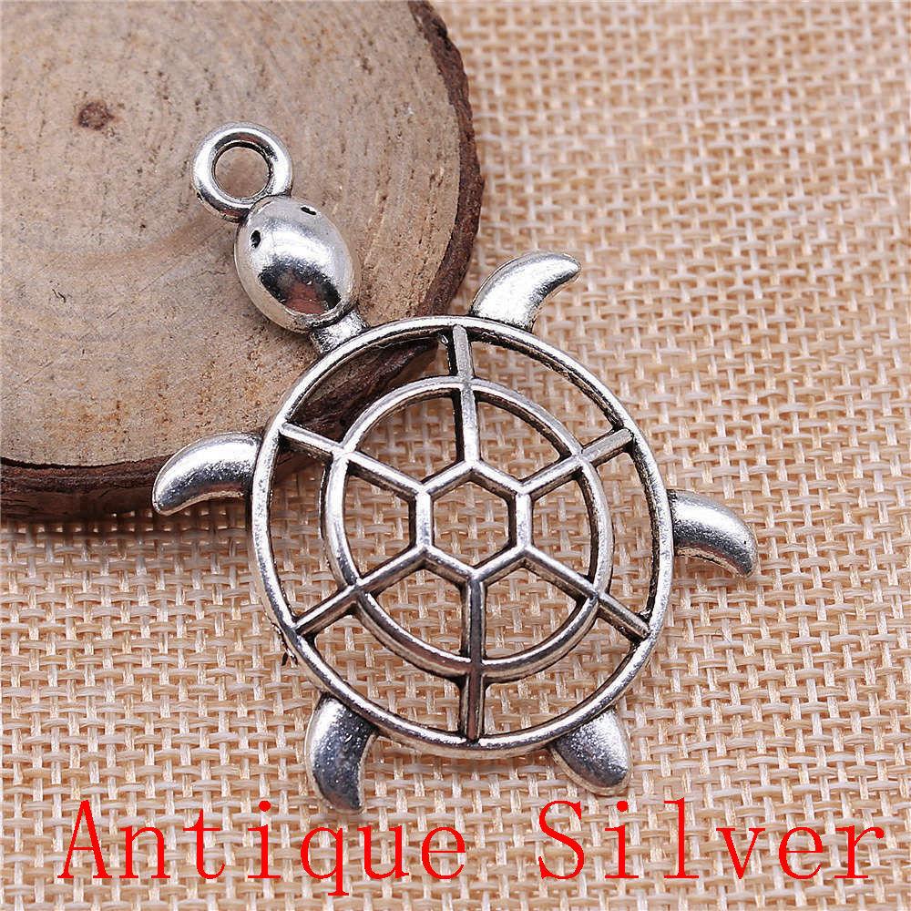 Turtle Shaped Charms Pendant For Bracelet Necklace Jewelry Making Craft Findings
