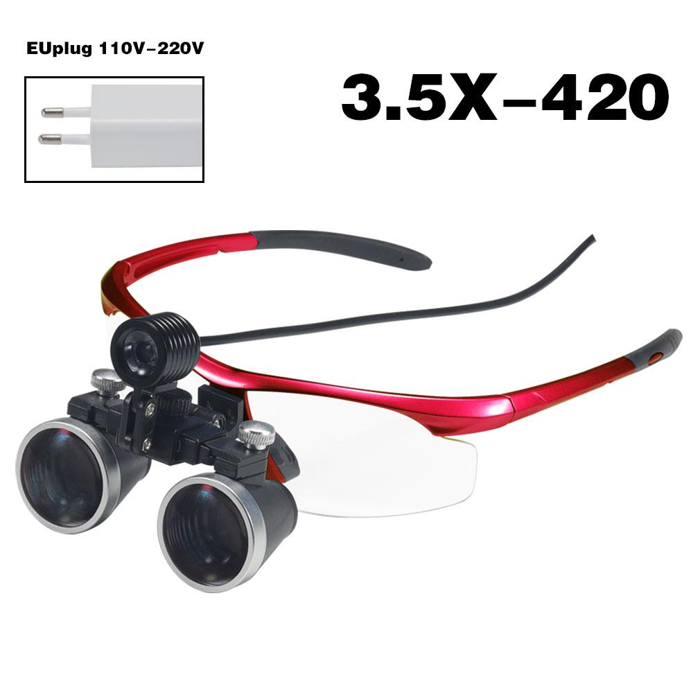 Exp Dental Loupe 2.5X 3.5X Magnifying Glass with LED Light Glasses Surgical Magnifying Glass Dental Medical Magnifying Glass