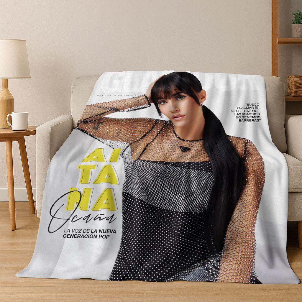 3D A-Aitana Spanish Singer Art Flannel Blanket,Cozy Soft Throw Blanket for Home Bedroom Bed Sofa Picnic Office Cover Gift Kids