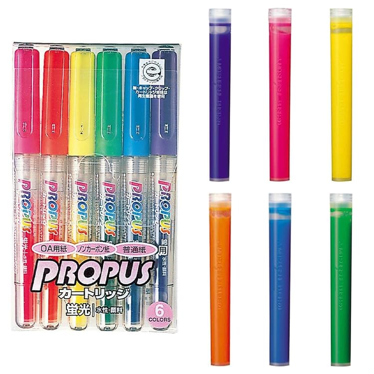 Блок-картридж Mitsubishi Pencil Propus Набор картриджей-маркеров Фиолетовый В комплекте оригинальная наклейка с логотипом [Основной + Набор из 6 цветов] Ручка, 6 цветов +