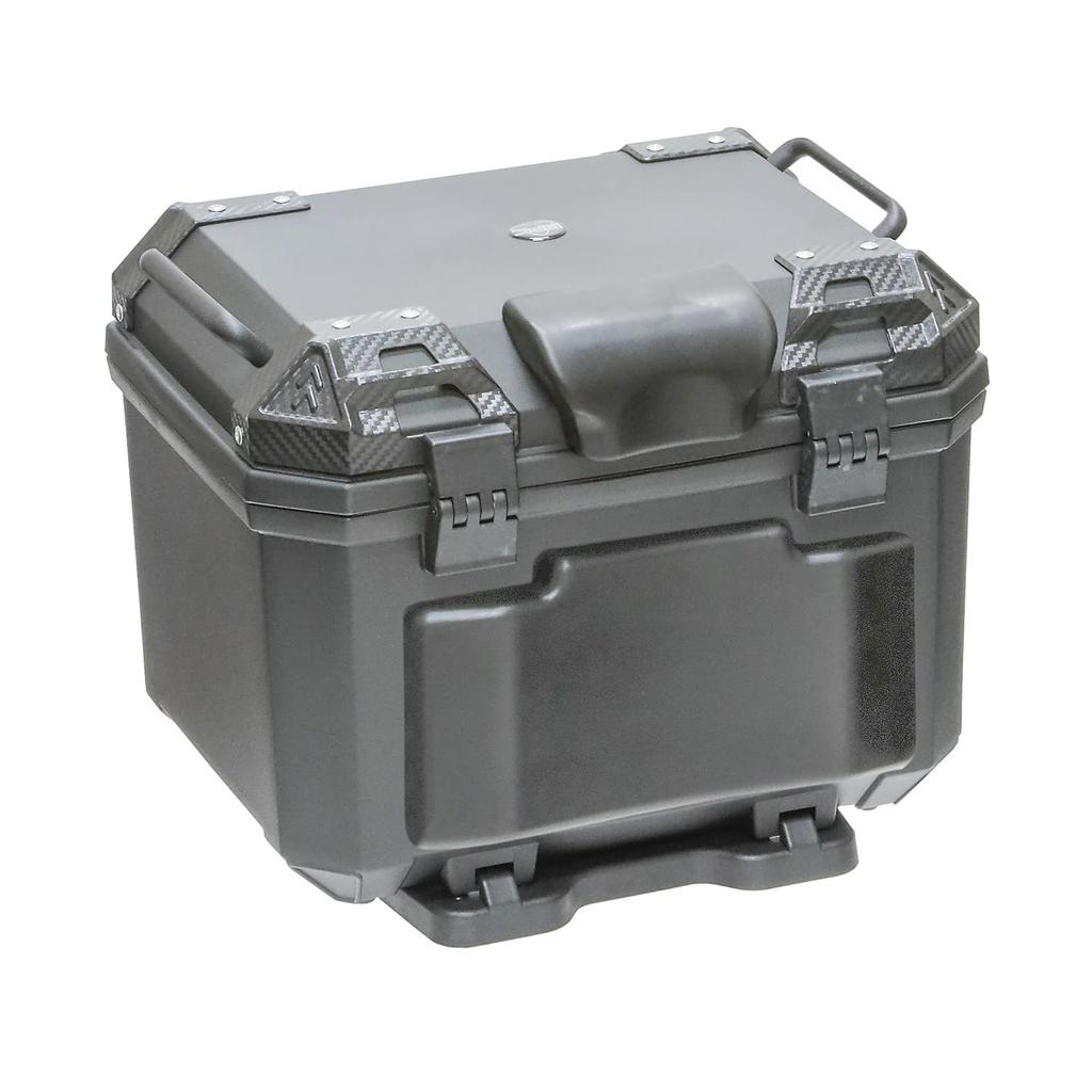 36L BPC Rear Box Top Case Backrest Square Touring Travel Storage Black