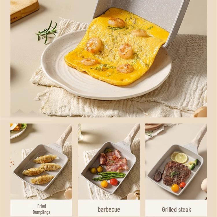 Antihaft Japanische Tamagoyaki Bratpfanne, Maifan Stein Eierrollenpfanne, Mini Flache Pfanne für Frühstück