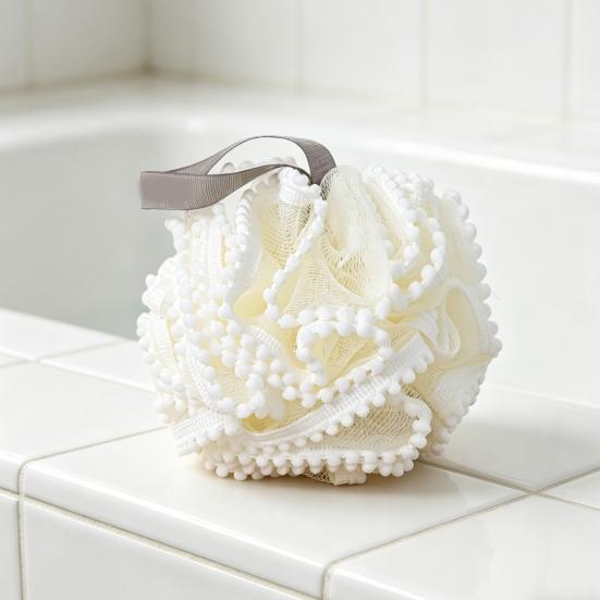 Bath Ball Soft Texture Bath Sponge with Tight Mesh Weave Rich Foam Gentle Exfoliating Puff High Absorbency Bath Sponge Bath Accessory