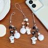 Adorable Cat Design Keyring Pendant Phone Decorative Accessories Resin Texture Phone Strap Suitable for Everyday Use