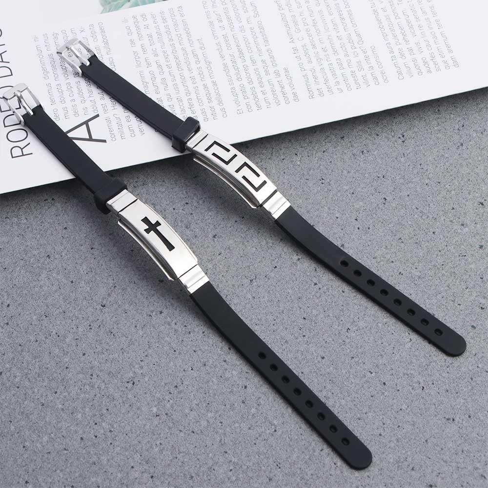Design Women Cross Personality Jewelry Accessories Silicone Bracelet Korean Hand Rope Men Wristband
