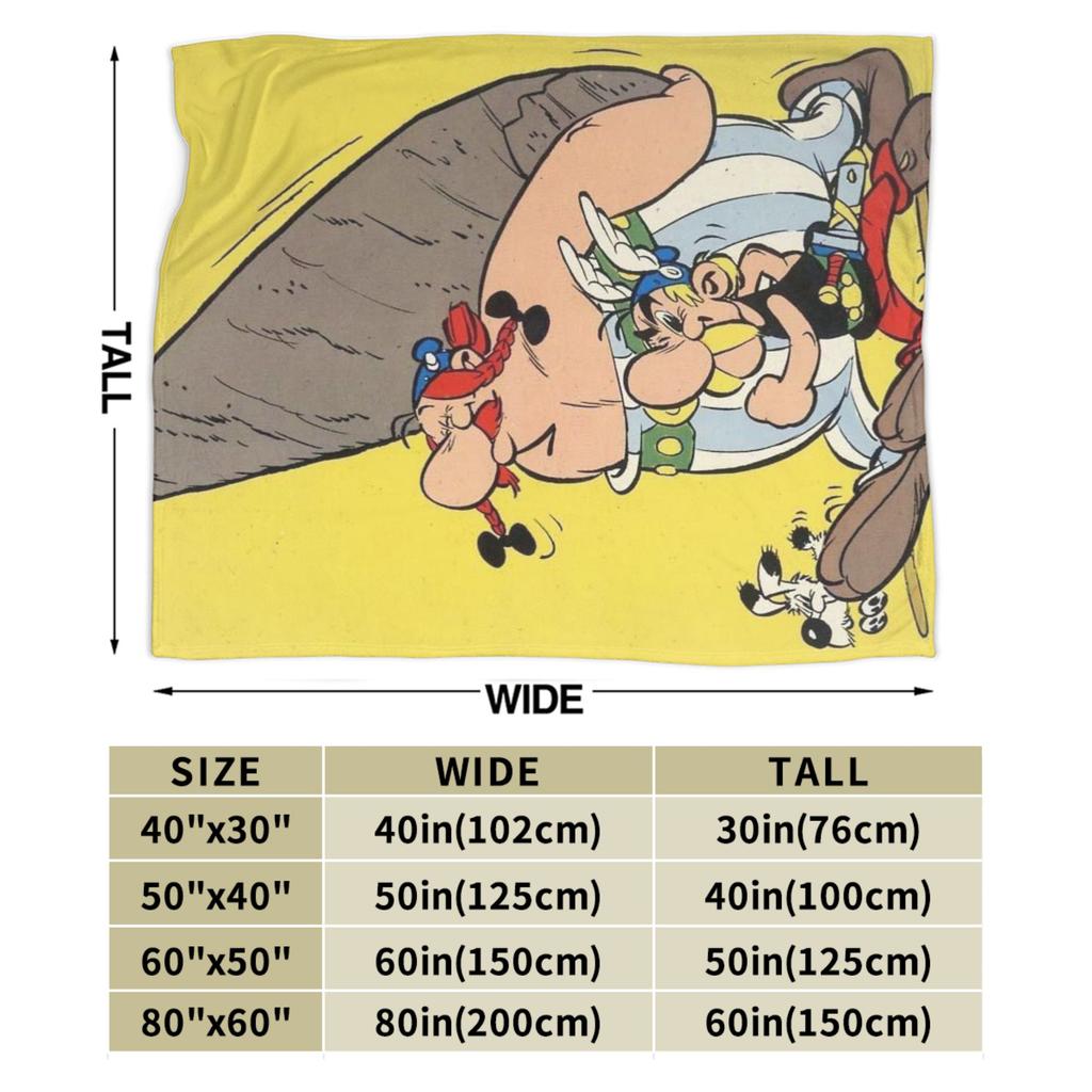 Asterix And Obelix Flannel Blanket Warm Soft Throw Blanket for Living Room Picnic Street Trend Bedspread Sofa Bed Cover