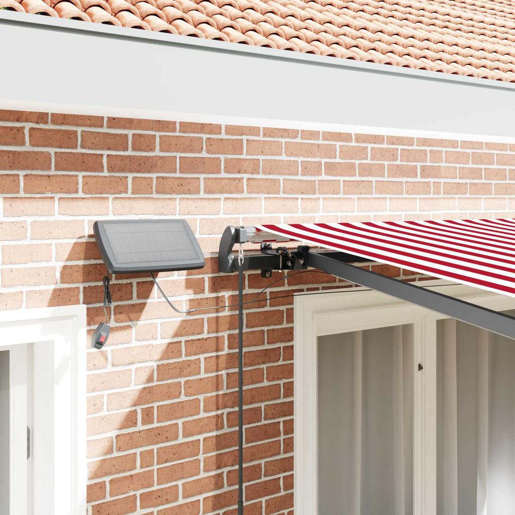 Retractable Awning Red and White 300 X 250 Cm