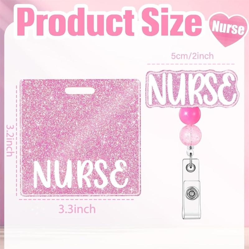 Einziehbarer Namenskartenhalter Krankenschwester Ausweishalter Glitzernder Krankenschwester Ausweis Karten ID Ausweishalter für Büro Krankenhaus