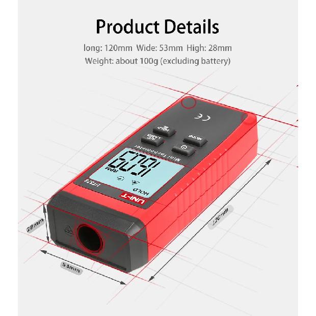 UNI-T Mini Digital Laser Tachometer UT373 Non-Contact Tachometer RPM Range 10-99999RPM Tachometer Odometer Backlight