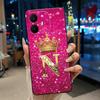 Couple Case For TCL K70 4G/K70 Power 4G Bumper Black Silicone Shockproof Soft Casing Beautiful Trendy Crown Letter Pattern Cover