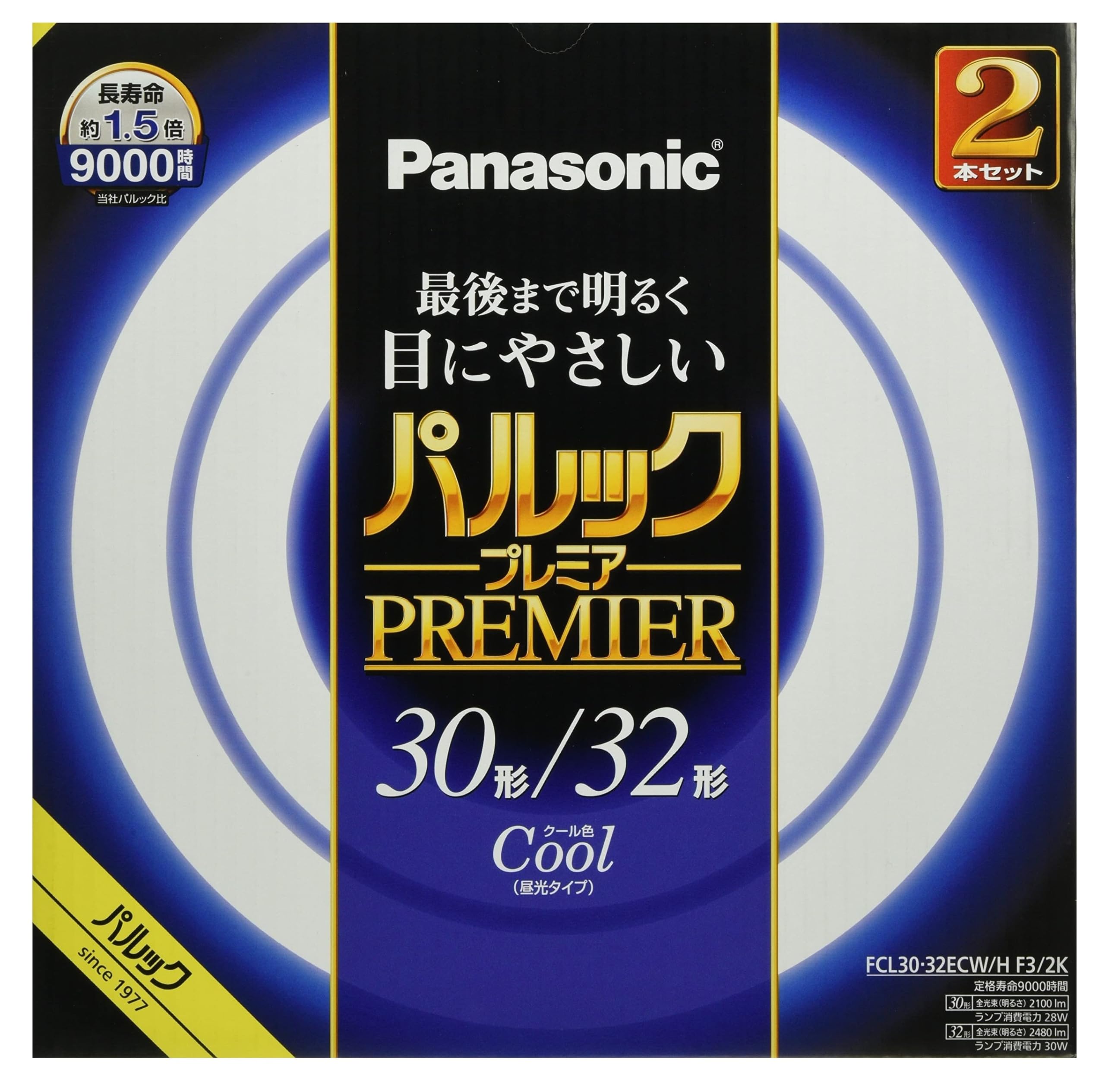 

Panasonic Fluorescent Light Round Shape 30+32 Shape 2 pieces Cool Color Palook Premier FCL3032ECWHF32K