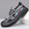 2025 summer old north breathable sandals men's inner height increase soft leather light bottom casual mesh hole shoes tide