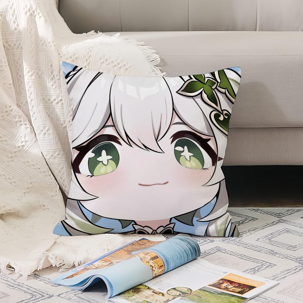 Cartoon cute  Genshin  Pillow Case Office Cushions Suitable For Sofa Car Bedroom Decorative Cushion Cover