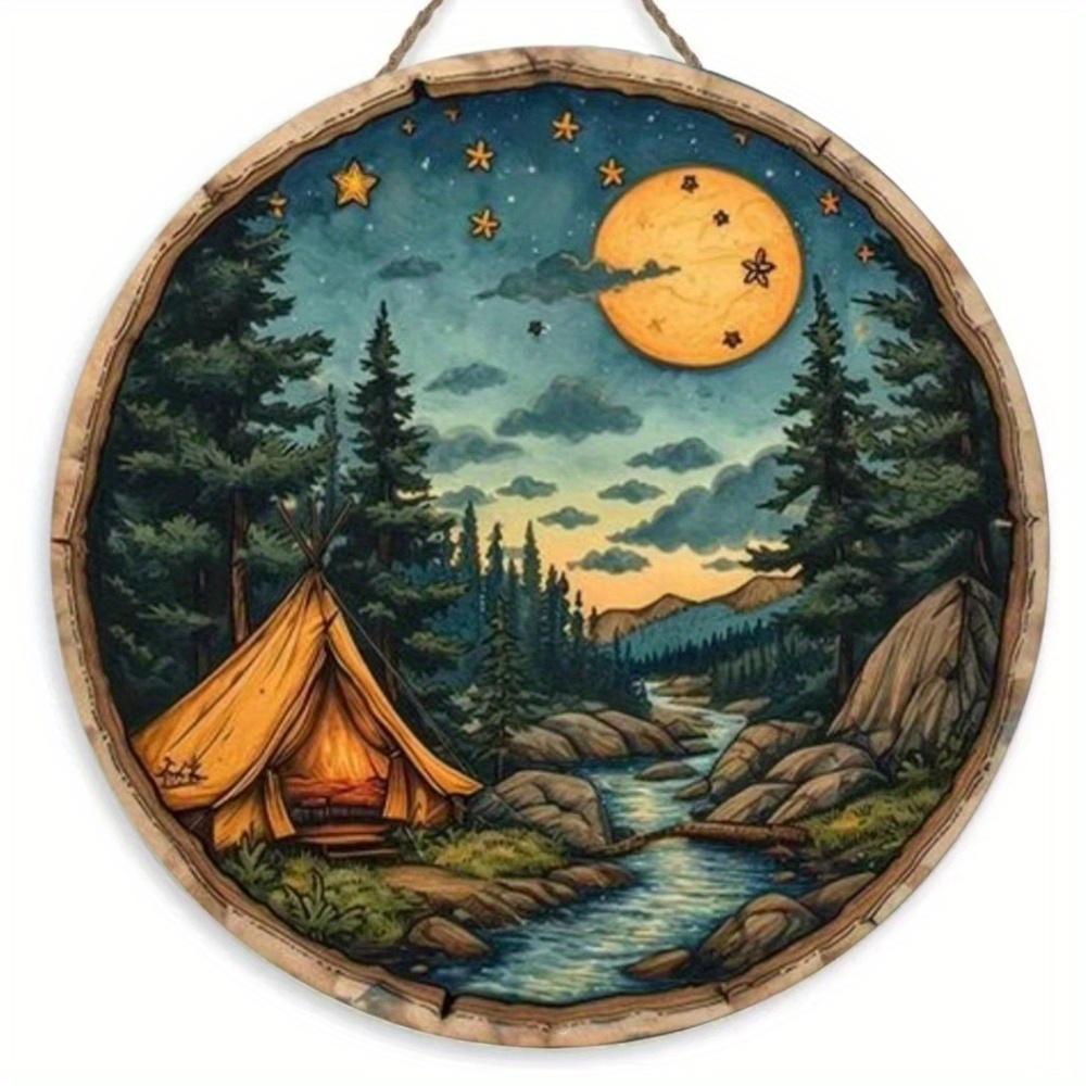 

1 шт. 2d плоский круглый деревянный знак - 20 см, старинный стиль и красивое художественное украшение подарок, подходит для отеля, бара, клуба, домашнего настенного украшения 20cm*20cm