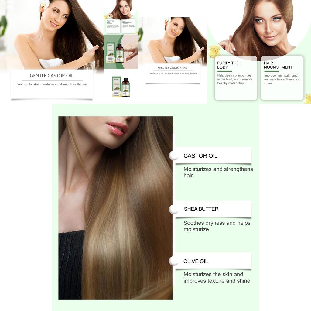 Oceaura Multi-Effekt Rizinusöl Sanft Hydratisierend Feuchtigkeitsspendend Hautreparierend Nährende Essenz 100ml