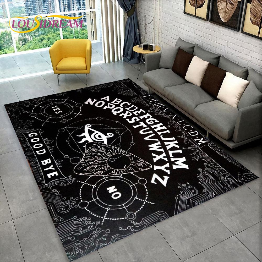 Ouija Tarot Witchcraft Gothic Area Rug,Carpet Rug for Living Room Bedroom Sofa Doormat Decoration,Kids Play Non-slip Floor Mat