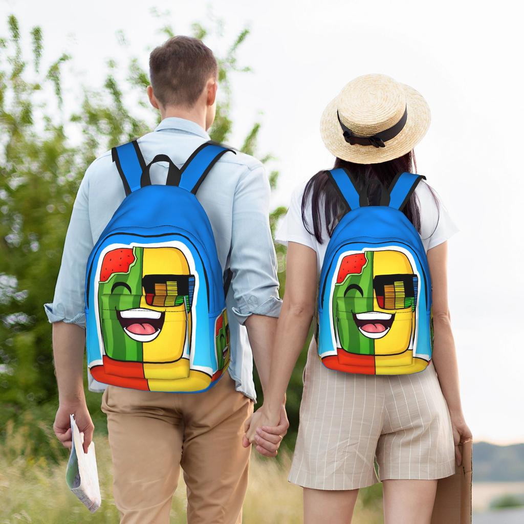 Sonnig und Melone Rucksack für Männer Frauen Lässig High School Arbeit Tagesrucksack College Canvas Taschen Sport