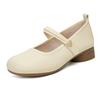 Mary Jane Einzelschuhe Damen Sommer 25 Sommer neu weichsohlige niedrigabsatz sanft passender Rock flachmündige weichsohlige Beanie-Schuhe