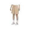 Nike Logo Print Ribbed Loose Fit Five-Point Shorts Women shorts Light-Yellow White DM6402-200