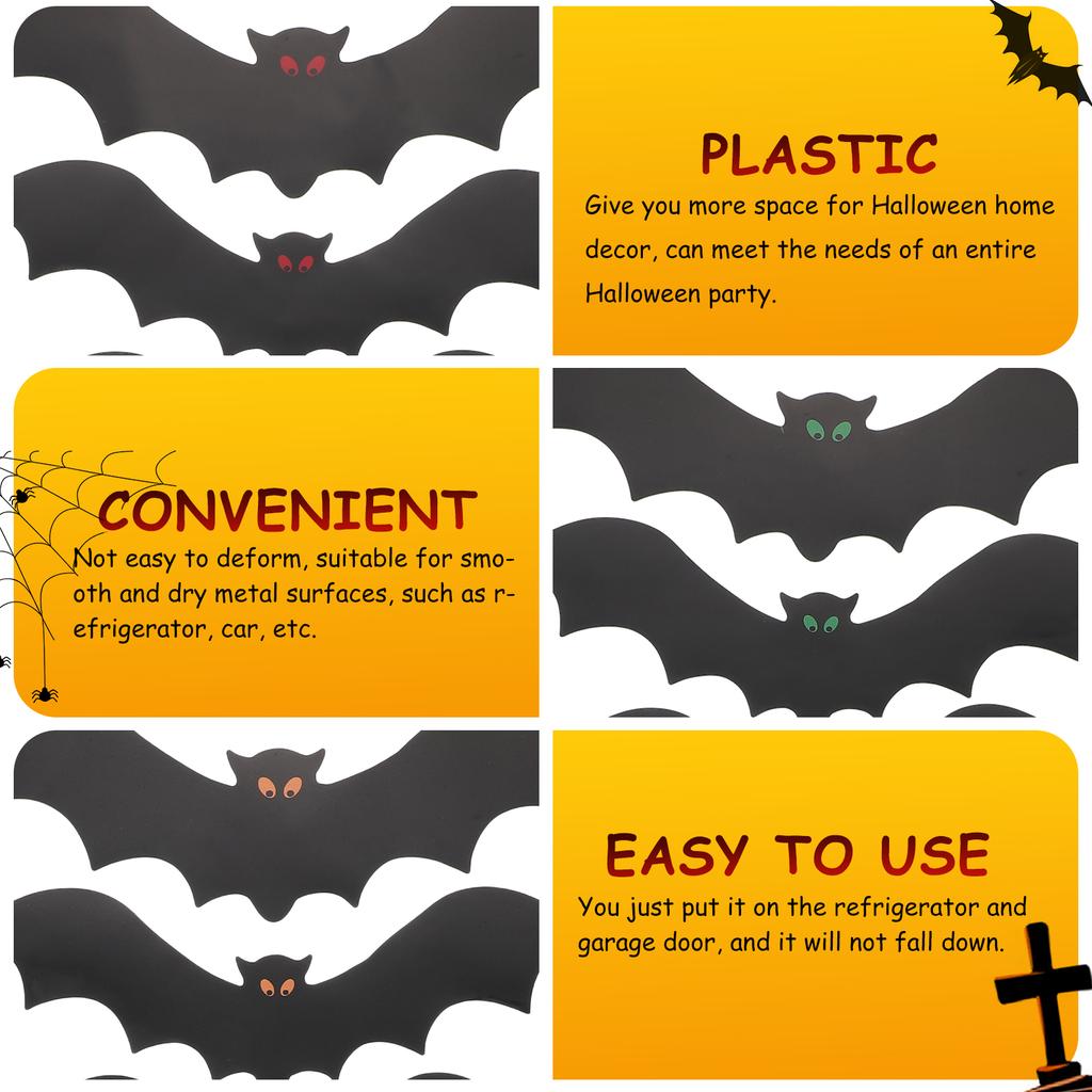 28 Stück Aufkleber Magnetische Fledermaus Festival Kühlschrankdeko Halloween Kühlschrankmagnete Dekorationen Schwarz Büro