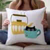1pc Abstract Tea-Related Graphic Motif Pillowcase for Home Decoration Cushion Cover Polyester 45x45cm 18x18in