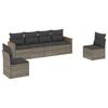 Vidaxl 6-Cz. Garden Furniture Set With Cushions, Grey, Poly Rattan