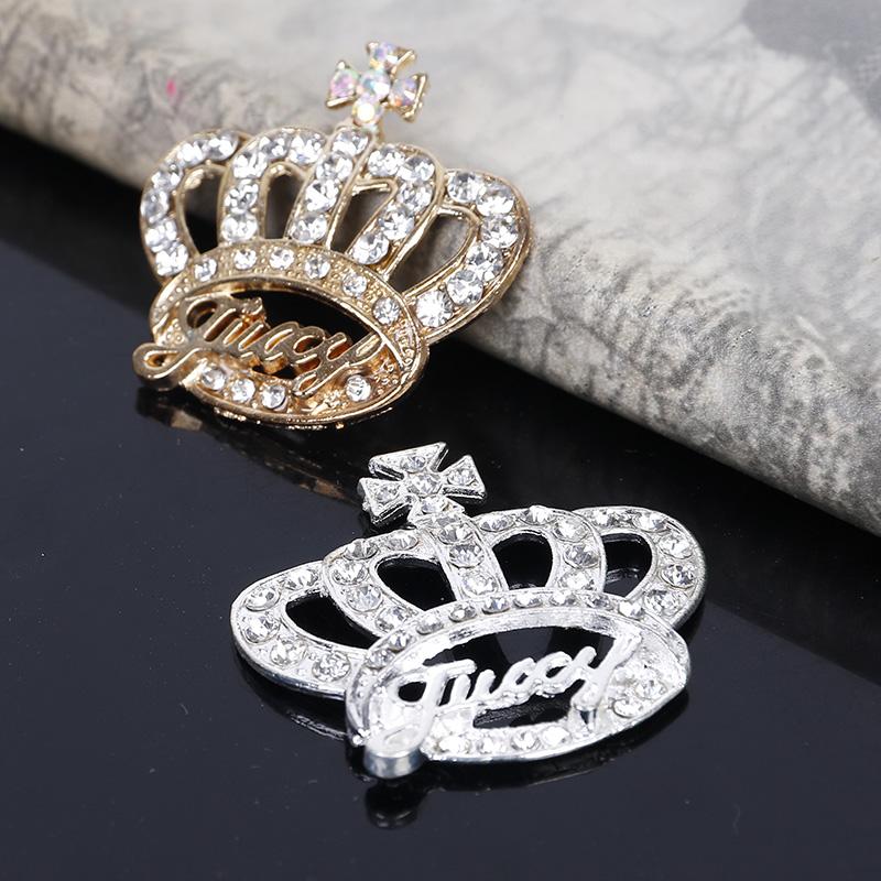 Engood 50Pcs English Letter Crown Rhinestone Buckles Sewing Trim & Embellishments Craft Button DIY Hair Accessories Decorative