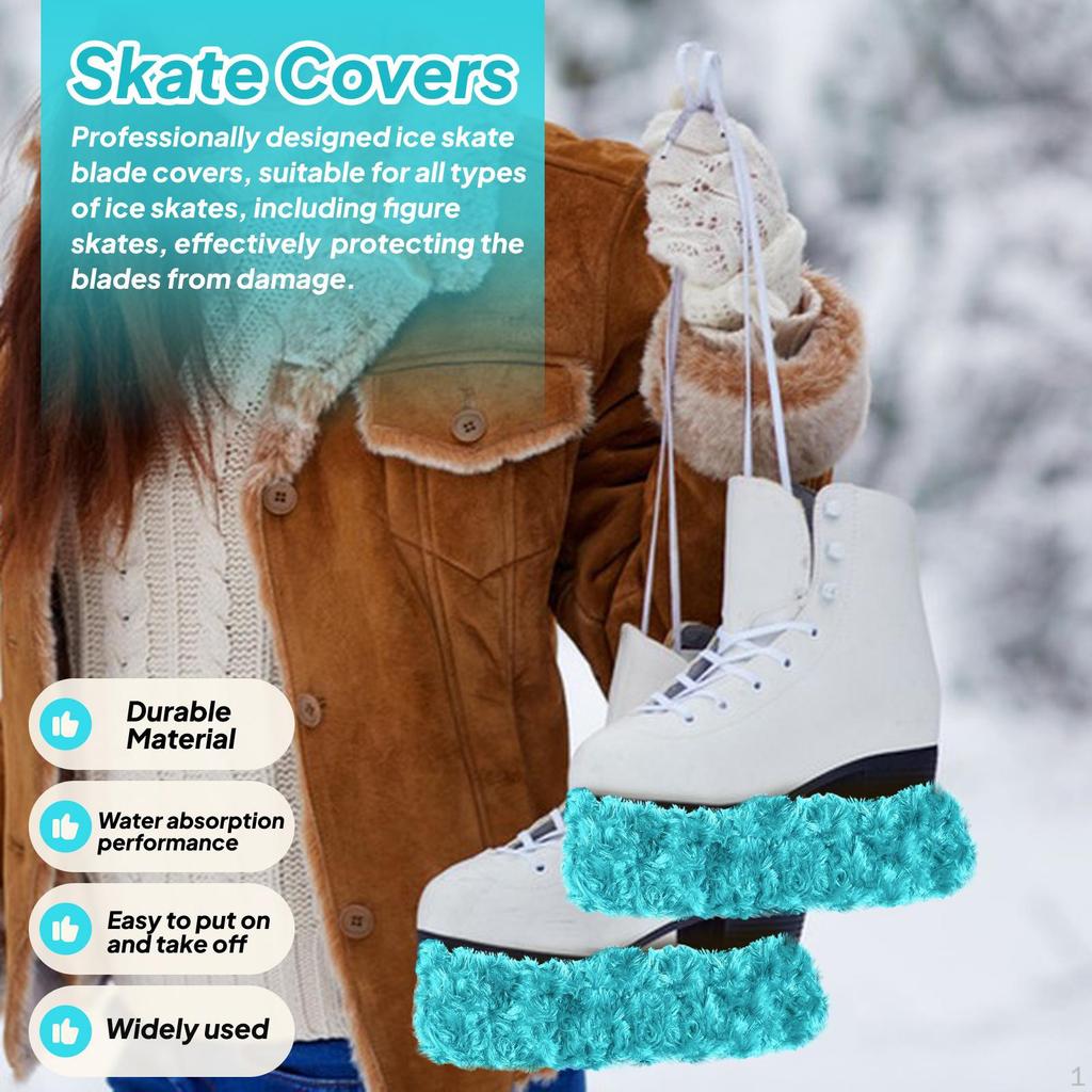 2 Pieces Ice Skate Covers Guards Portable Sleeves Comfortable Versatile Skating for