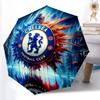 1 Stück Robuster Automatikschirm mit 8 Speichen, Chelsea FC Schirm, Digital bedruckt, Faltbarer Schirm für unterwegs im Freien