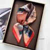 Imitation Silk Square Scarf For Women Stylish Printed Bandanas Hairband Luxury Hijab Neckerchief Elegant Shawl Wraps